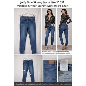 Judy Blue Skinny Jeans Size‎ 11/30 Mid Rise Stretch Denim Minimalist Chic Sexy